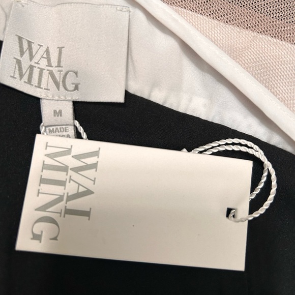 NWT Wai Ming LBD Sophie Dress Silk with Mesh and Leather Trim, size Medium - Picture 8 of 9